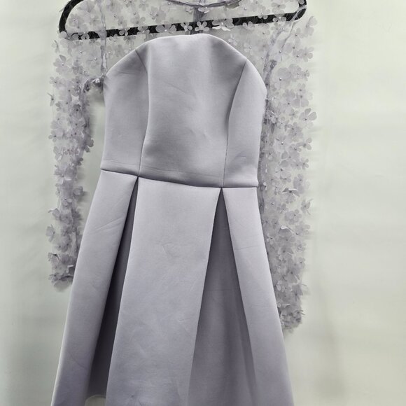 Asos Lavender Light Purple Lace Mesh Flowers Long Sleeves Mini Dress Size 2 - Picture 1 of 7